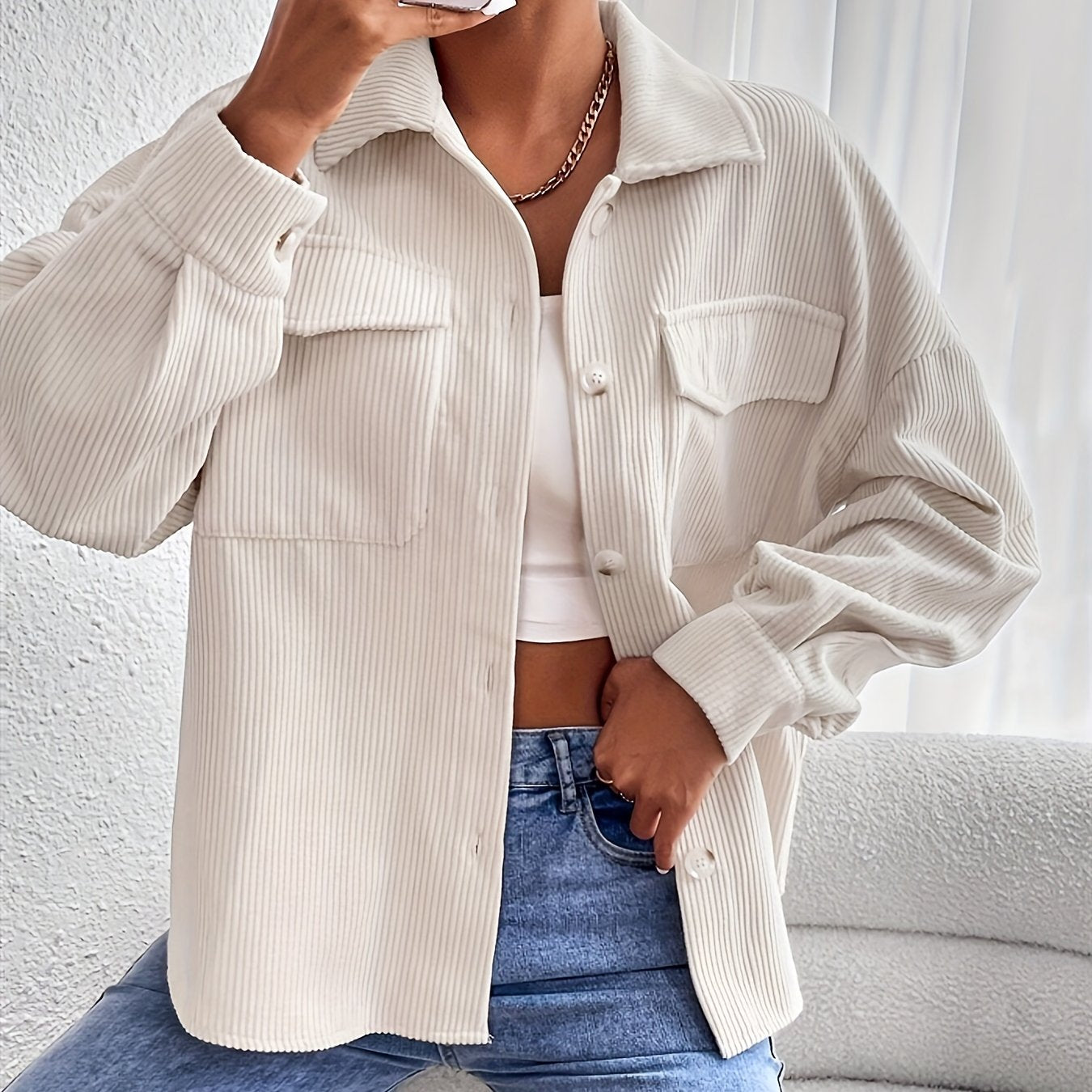 La Distinguée – Veste en Velours Côtelé